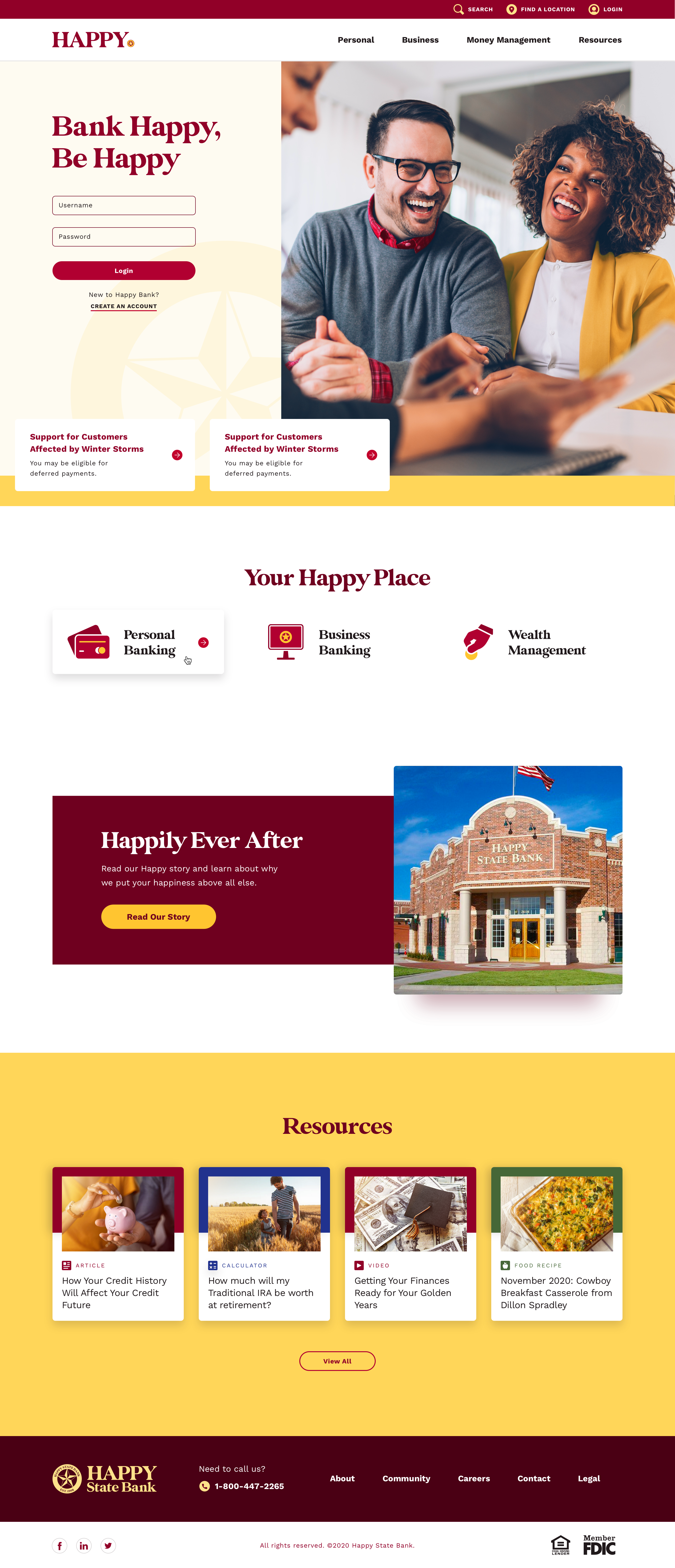 Happy State Bank Homepage on Desktop by Zaq Dayton at Lifeblue